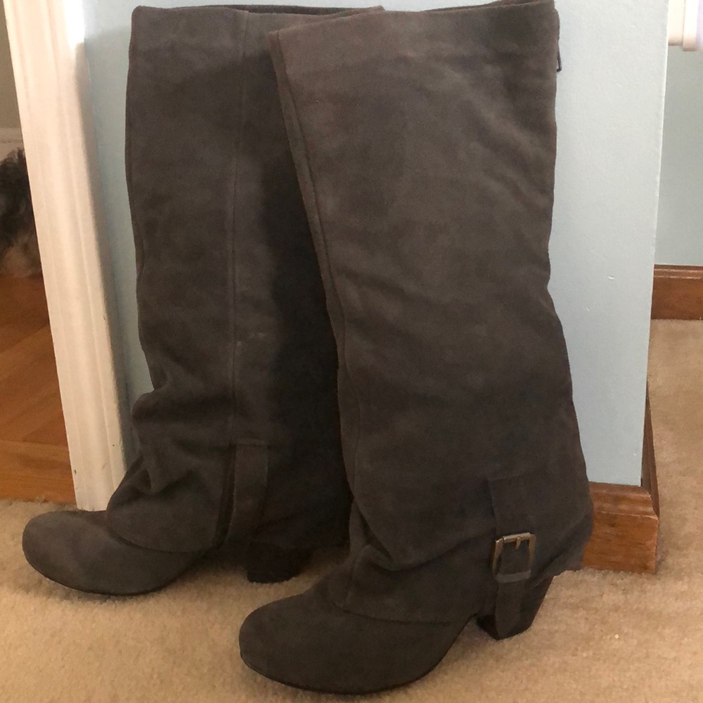 Gray Suede Boots